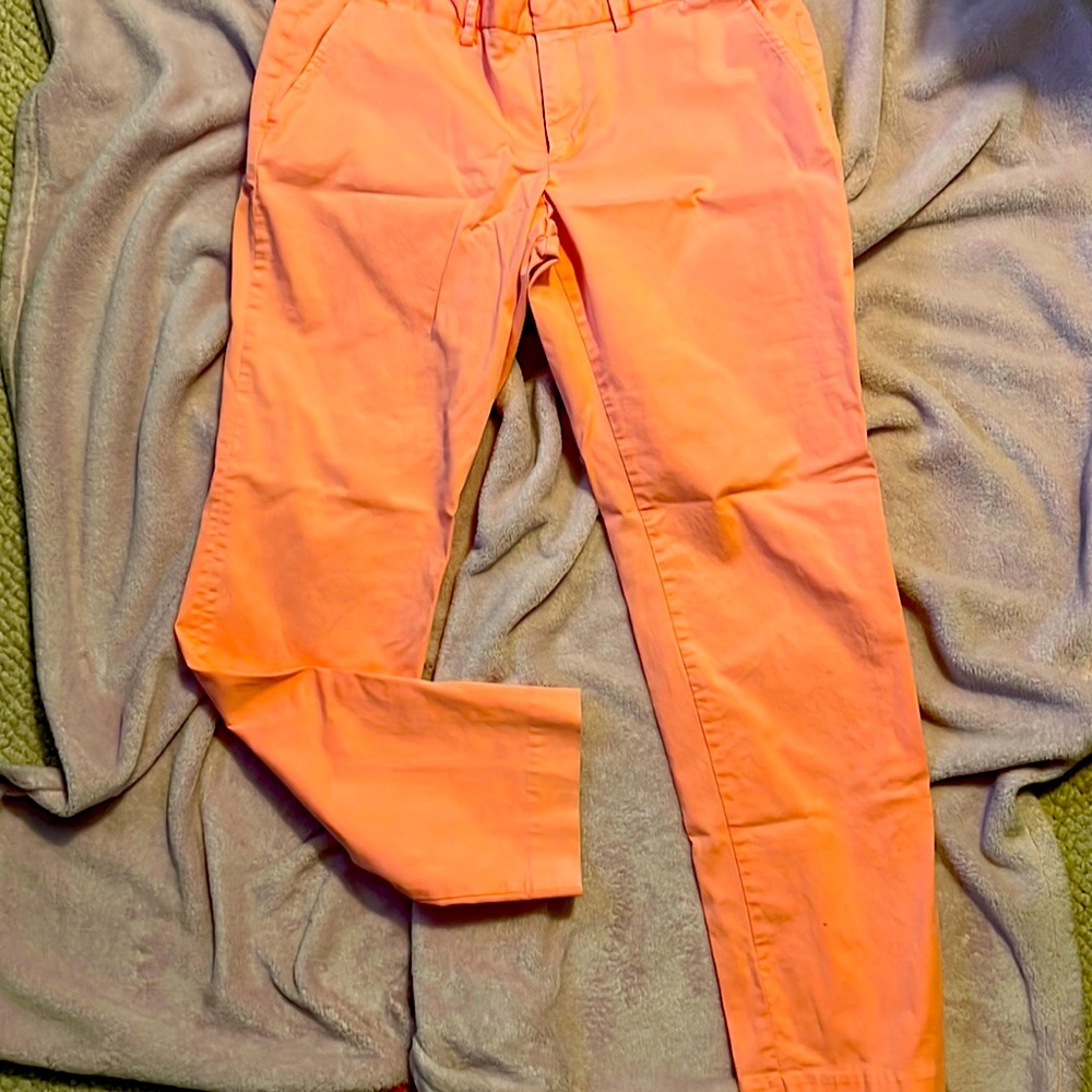 Lands End Canvas cropped coral pant